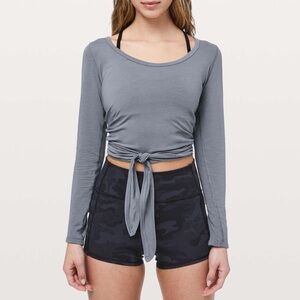 Lululemon Its A Tie Long Sleeve Wrap Top‎ Size 4 In Steam Blue